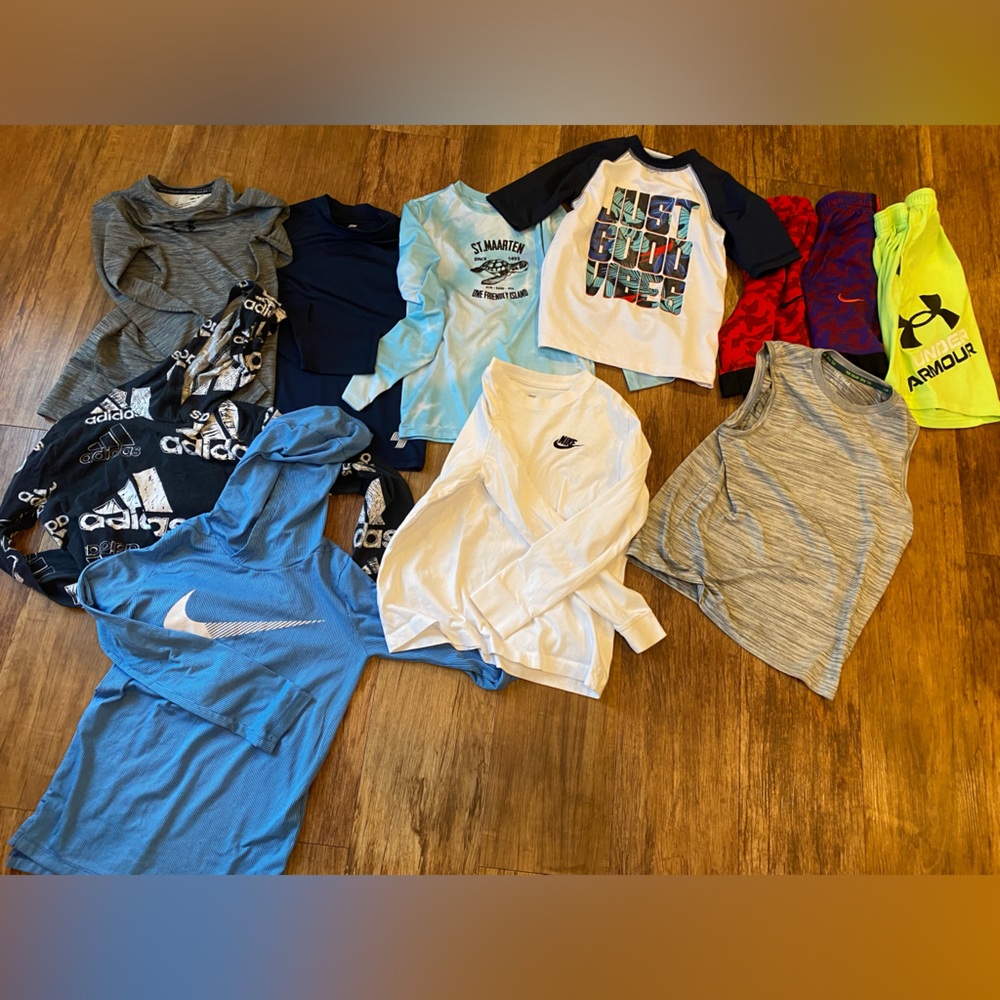 Lot of 11 Boy’s Summer & Activewear Size M 10/12 Nike UA Adidas Etc